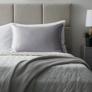 Silk Pillow Case Mulberry Silk Satin Pillow Sham Oeko-Tex Gray/Silver Sz King